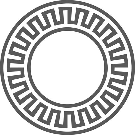 Grieks Ronde Grens Cirkel Meander Kader Met Oude Ornament Romeins
