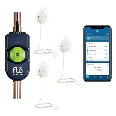 Moen Flo By Moen 1 In Smart Water Leak Detector With Automatic Water