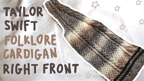 How To Knit The Taylor Swift Folklore Cardigan Right Front Youtube