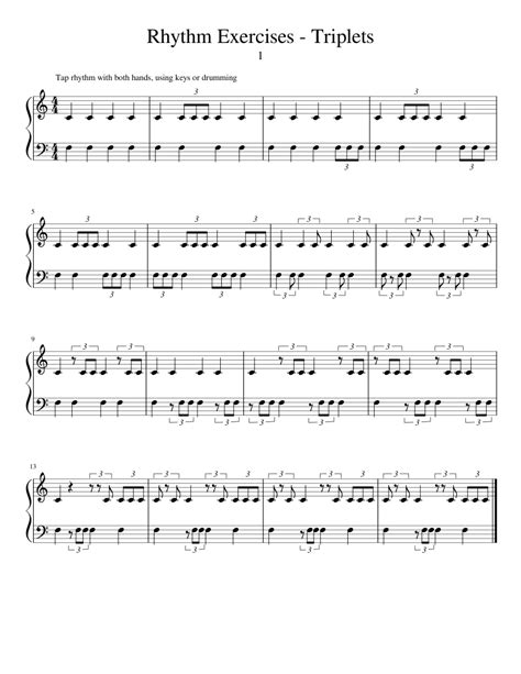 Rhythm Exercises Triplets Sheet Music For Piano Download Free In Pdf Or