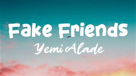 Yemi Alade Fake Friends Lyrics Youtube