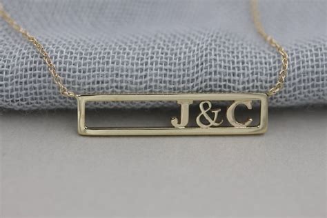 14k Solid Gold Personalized Initial Name Necklace Childrens Etsy