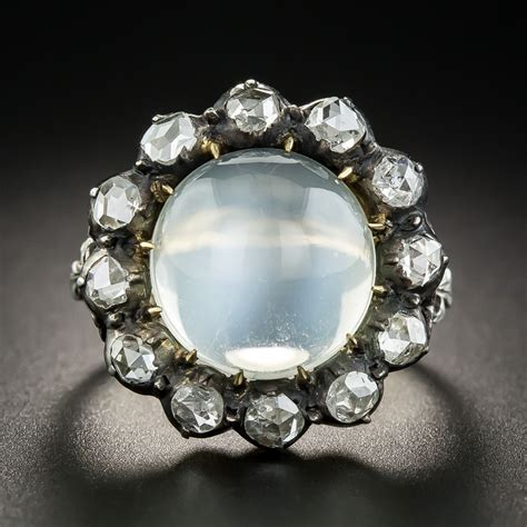 Find the perfect moonstone wedding ring for your loved one. Large Georgian Style Cats-Eye Moonstone Diamond Ring