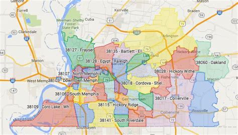 Memphis Código área Mapa Memphis área Mapa Tennessee Eua