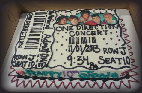pin by tammyquick on cakes concert ticket gift one direction concert