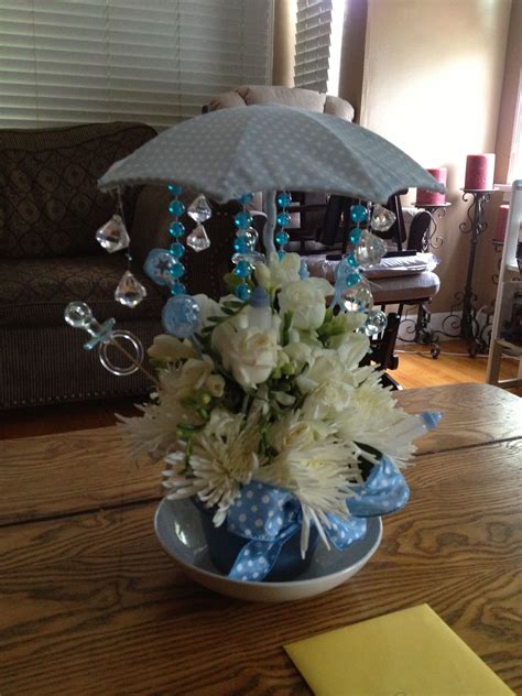 Baby shower centerpieces boy flowers. Baby shower centerpiece. "Showers of Love" #Umbrella # ...