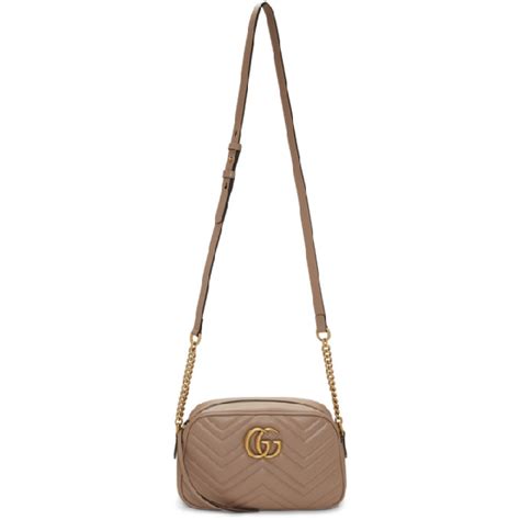 Gucci Taupe Small Marmont Camera Bag In 5729 Pink Modesens