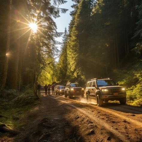 Premium Ai Image A Group Of Cars Driving Down A Dirt Road