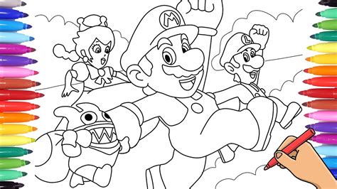 SUPER MARIO BROS DELUXE COLORING PAGES 2019 -NINTENDO SWITCH MARIO