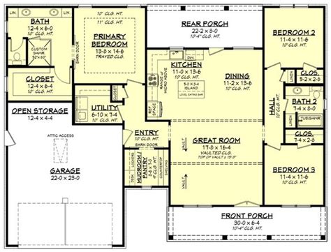 House Open Floor Plans One Story