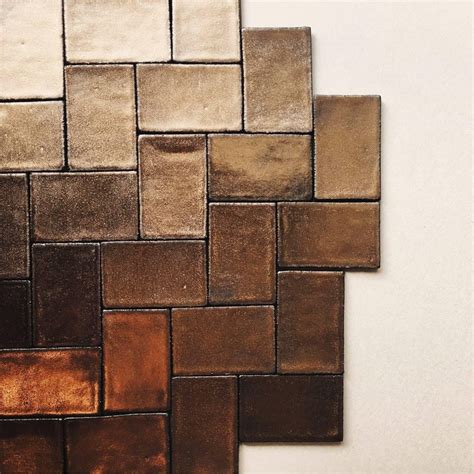 Bronze Metallic Glazed Handmade Ceramic Tile For Sale At 1stdibs