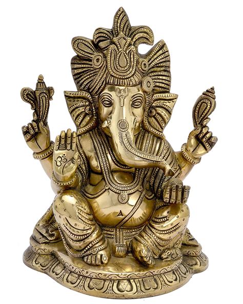 Ganesh Ji Brass Ganesh Statue Religious Idol Kkinternational