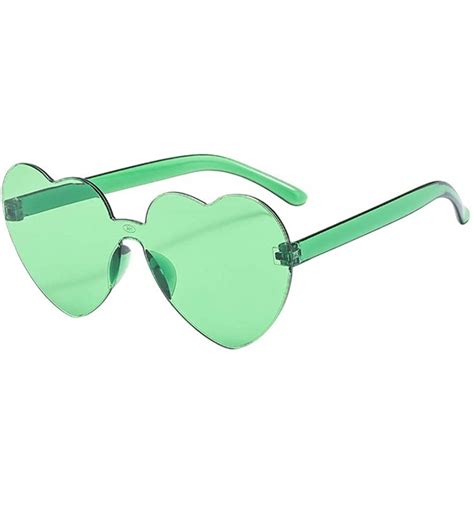 Fashion Heart Shaped Sunglasses For Women Eyewear Frameless Glasses Green Ce19027349s