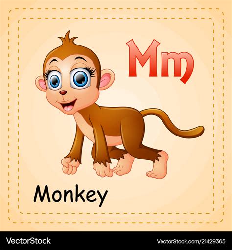 Animals Alphabet M Is For Monkey Royalty Free Vector Image
