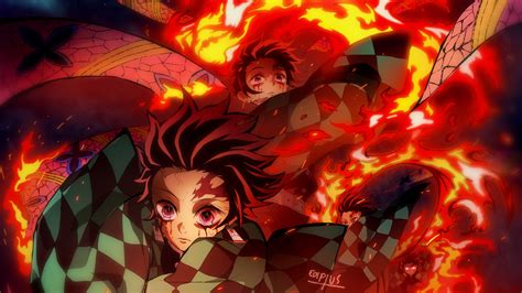 Demon Slayer Tanjirou Kamado On Fire Hd Anime Hd Wallpapers Hd