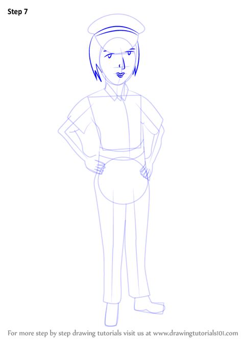 Learn How To Draw A Female Police Officer Other Occupations Step By