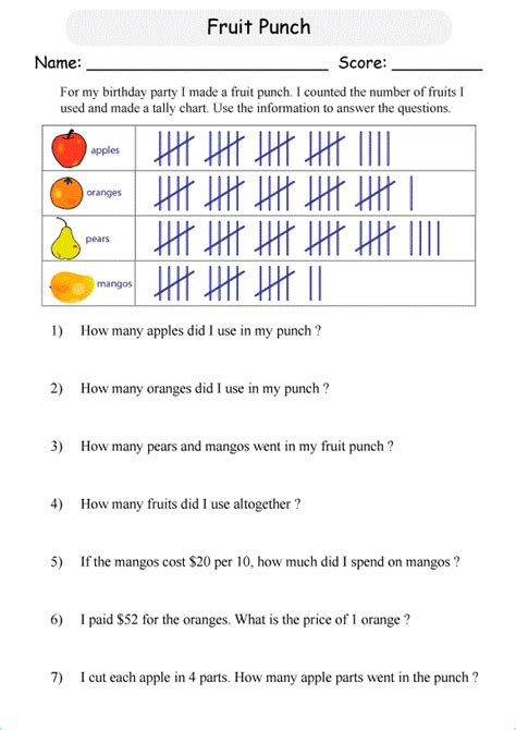 Tally Chart Worksheet Printable | Activity Shelter