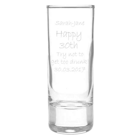Personalised Engraved Shot Glass Hen T Birthday Drink