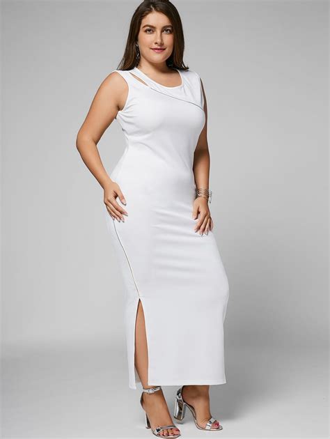 22 OFF Plus Size Cut Out Bodycon Maxi Dress Rosegal