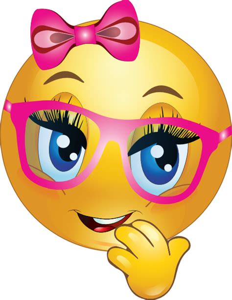 pink glasses girl symbols and emoticons