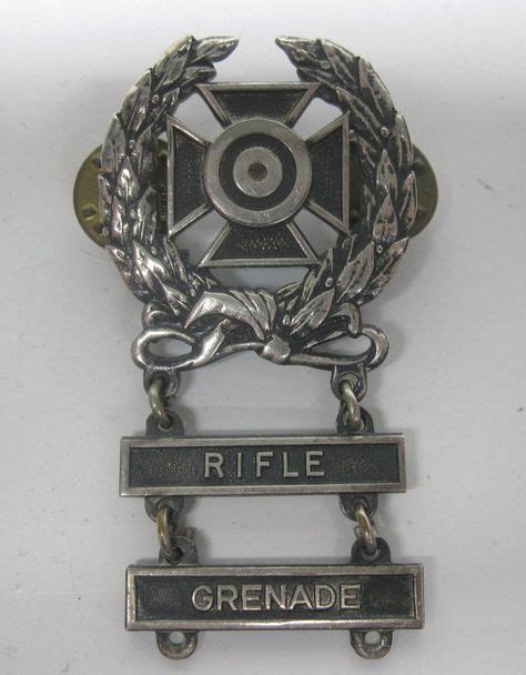 Expert Us Army Marksmanship Qualification Badges 120 Silver Filled
