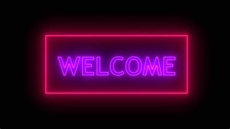 Neon Sign Welcome Neon Seamless Stock Footage Video 100 Royalty Free