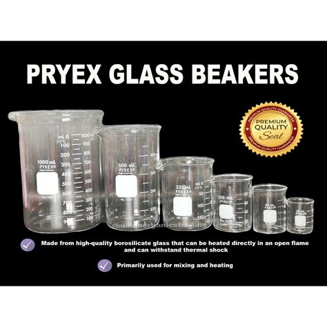 Pyrex Laboratory Glass Beakers Borosilicate Glass Microwaveable