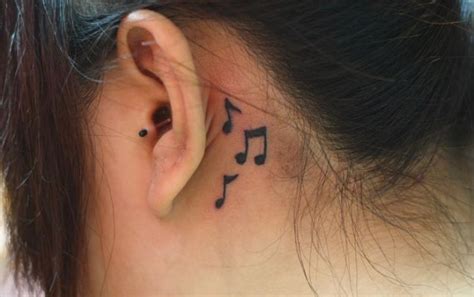Music Note Tattoos Behind Ear Behind Ear Tattoos Ear Tattoo Tattoos