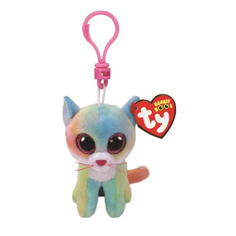 Ty Beanie Boo Fluffy The Cat Keyring Clip Claires Us