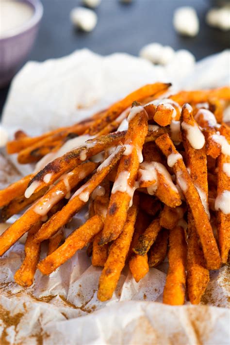 Sweet potatoes are high in vitamin a baking them caramelizes the outside and leaves the inside creamy and tender. Cinnamon Sugar Sweet Potato Fries with Toasted Marshmallow Sauce