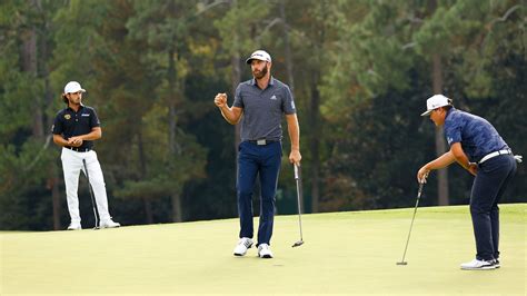 Dustin Johnson Celebrates His Putt To Win On The No 18 Green During