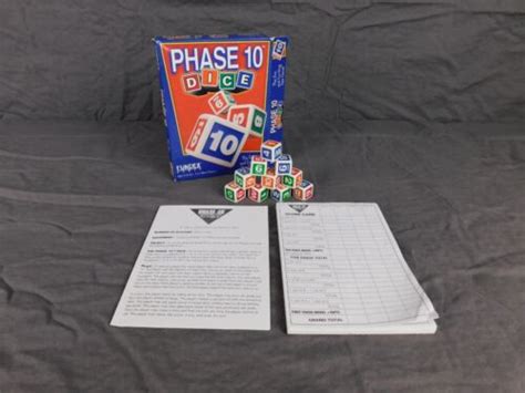 Vintage Phase 10 Dice Game 1998 Instructions Score Pad 2721 Fundex Made