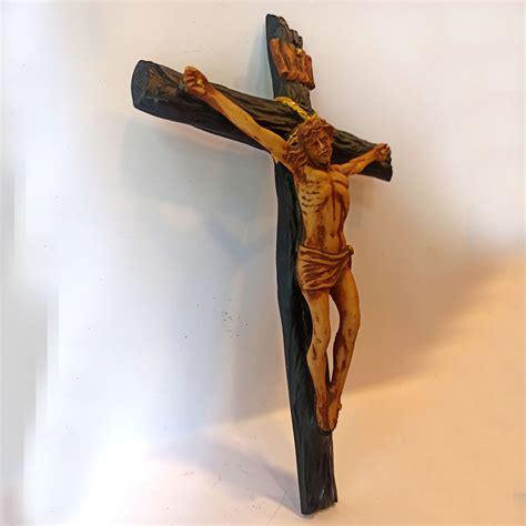 Jesus Statue Vintage Jesus Cross Etsy