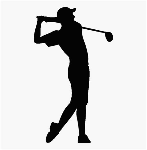 Silhouette Of Golfer At Golf Player Silhouette Png Transparent Png