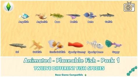 Animated Placeable Fish Pack 1 By Bakie At Mod The Sims Sims 4 Updates