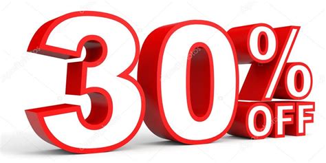 Discount 30 Percent Off 3d Illustration On White Background Stock