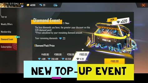 Garena free fire has been very popular with battle royale fans. FREE FIRE | NEW DIAMOND DISCOUNT EVENT | 160 KA TOP-UP KRO ...