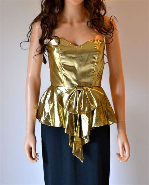 Vintage Gold Metallic 80s Prom Dress Size Xs Gold Lame Etsy 80s Prom Dress Dresses 80s