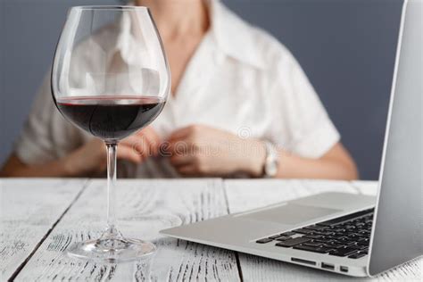 542 Wine Glass Red Wine Laptop Computer Stock Photos Free And Royalty