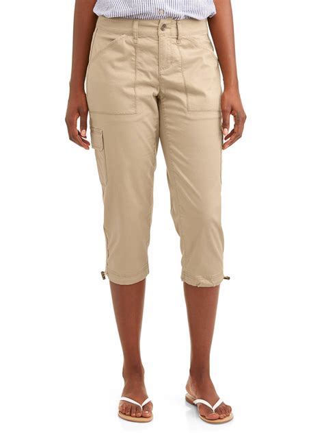 Time And True 14 Womens New Beige Pocketed Zippered Cargo Capri