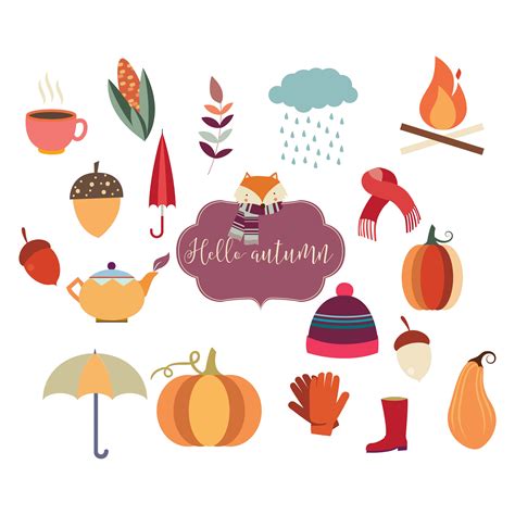 Autumn Elements Collection 666476 Vector Art At Vecteezy