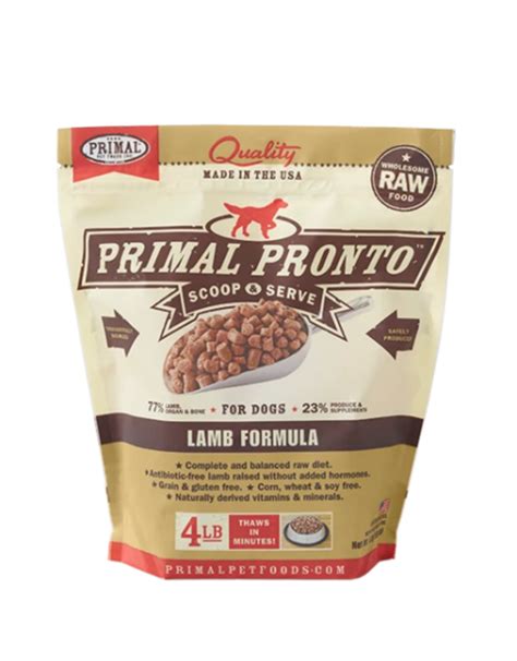 Nourish your pet the way nature intended you to Primal Pronto Frozen Dog Food Lamb 4 lbs - The Pet Beastro