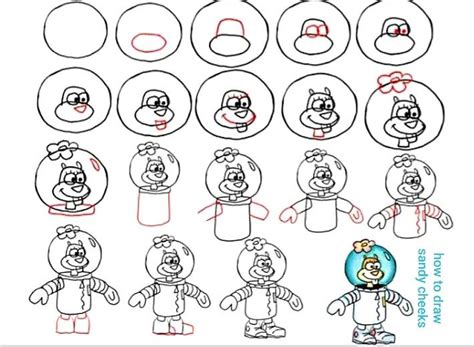 How To Draw Sandy Cheeks Spongebob Drawings Disney Canvas Easy Drawings