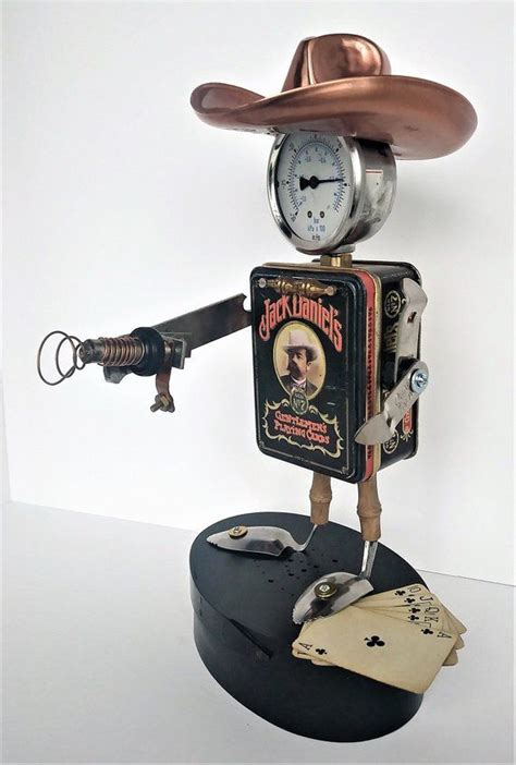 Assemblage Art Robot Cowboy Space Cowboy Robot Found Etsy