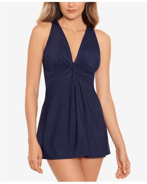 Miraclesuit Marais Allover Slimming Dd Cup Swimdress Swimsuit In Blue