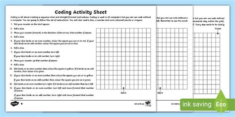 Printable coding worksheets
