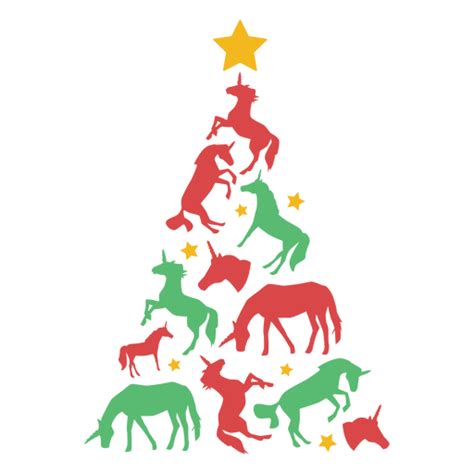 Awesome Unicorns Christmas Tree Transparent Png And Svg Vector File