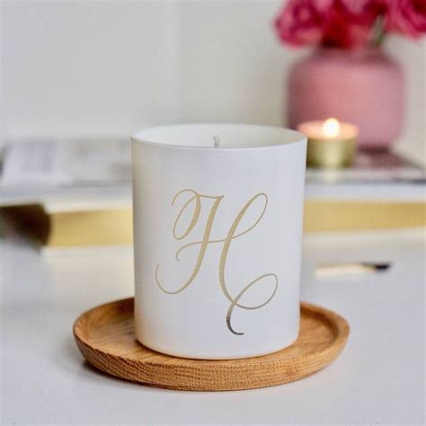 calligraphy initial scented candle by illumer personalized candles candles scented candles