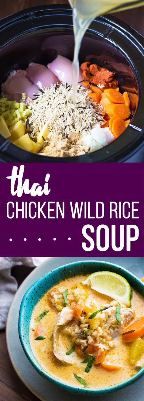 This Thai Slow Cooker Chicken And Wild Rice Soup Is An Easy Dump And Go