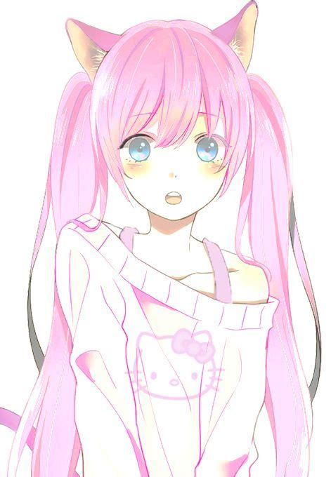 Pink Anime Girl Neko Girl ♥ Kawaii Things